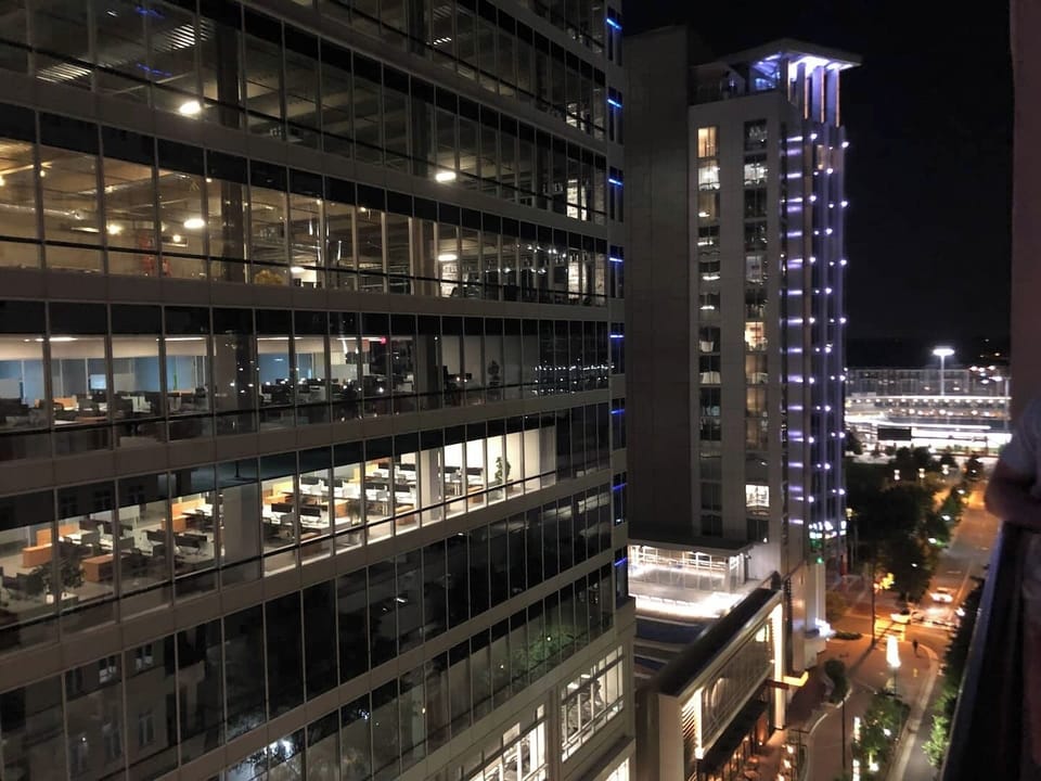 The city lights really come to life at night!