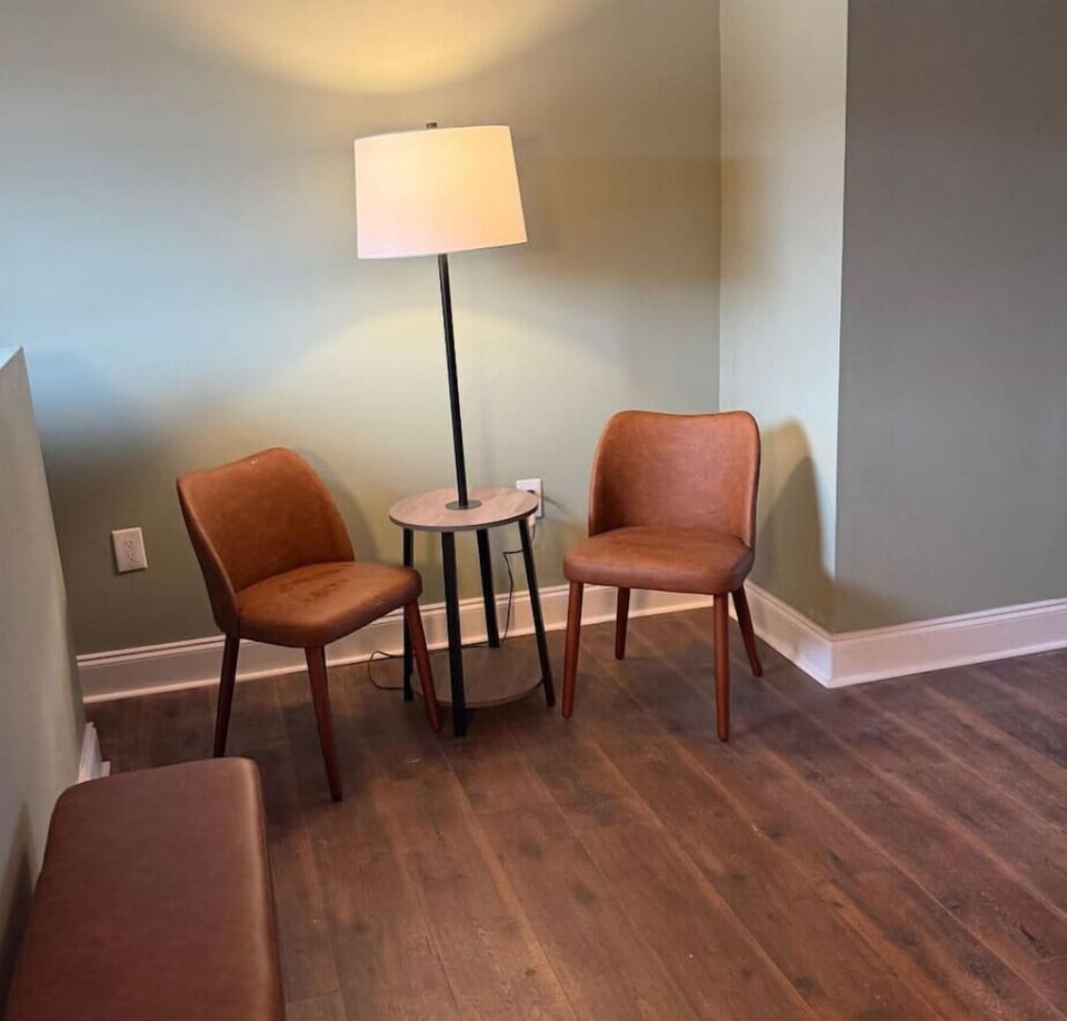 Upstairs seating area