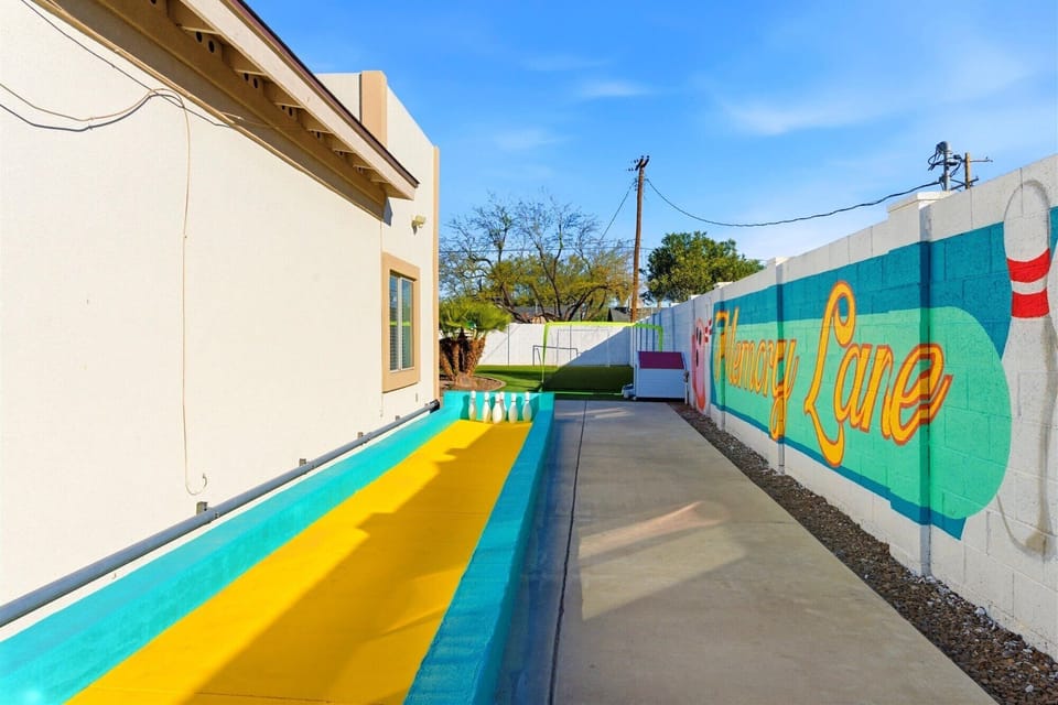 Regulation Size Outdoor Bowling on "Memory Lane" Mural
