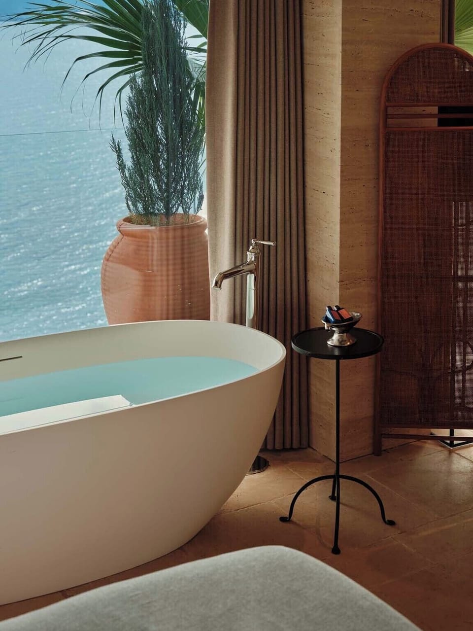 Senior Double Room, Patio, Sea View | Bathroom | Free toiletries, hair dryer, bathrobes, slippers