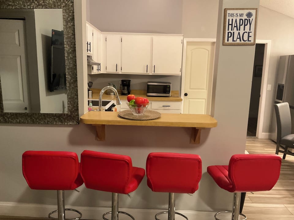 Bar stools for a glass of wine.