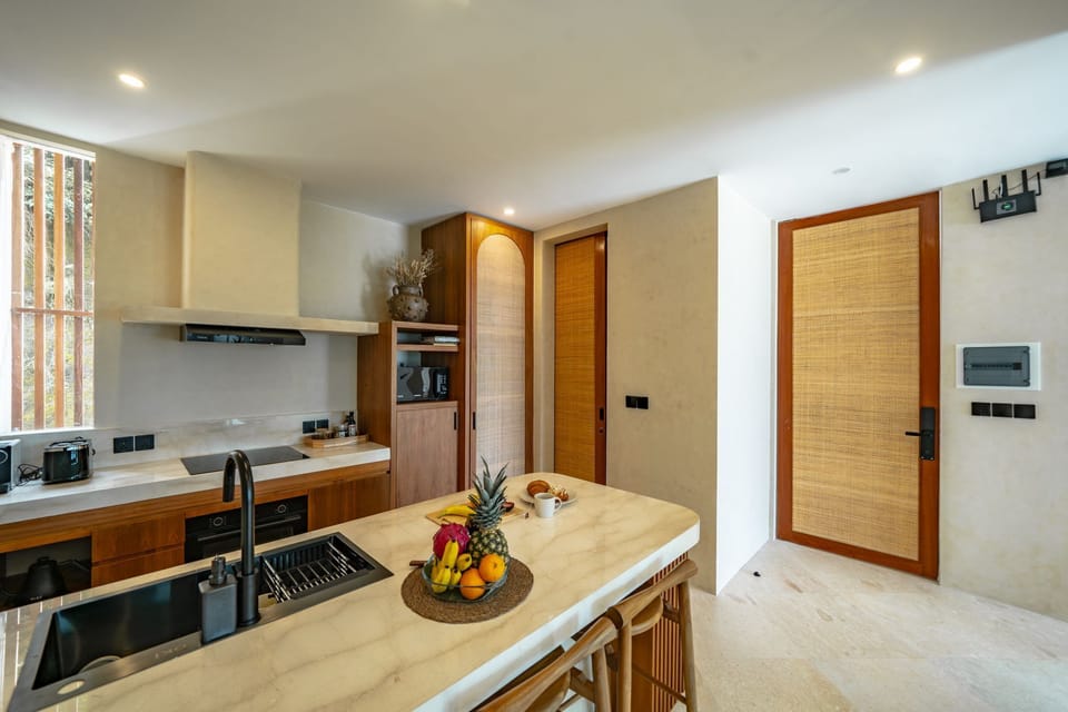 Luxury Villa, 2 Bedrooms, Pool View | Private kitchen | Fridge, microwave, oven, stovetop