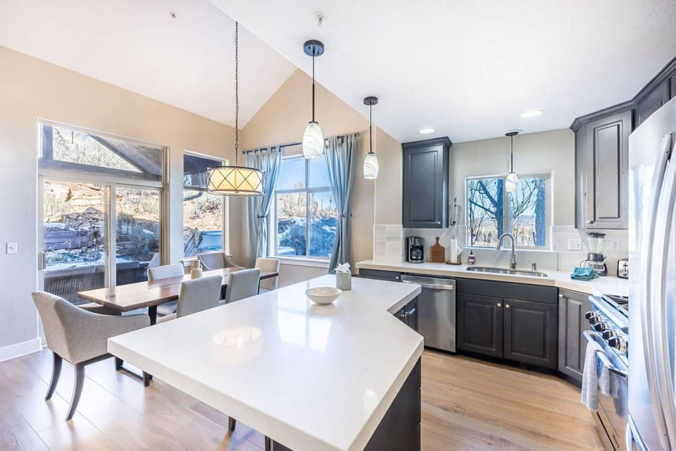 Clean, modern kitchen design elements with luxury finishes on all cabinetry and countertops.