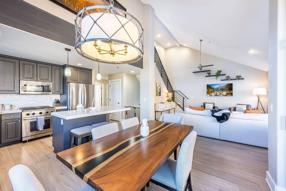 Seamless flow from the spacious living area to the gourmet kitchen, ideal for entertaining large groups.
