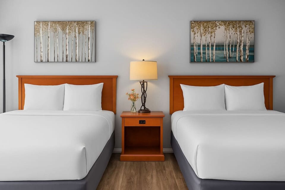 Unwind and indulge in pure comfort on the cozy queen-sized beds.