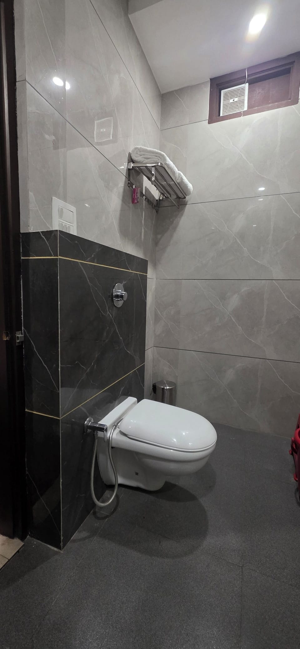 Shower, towels, soap, shampoo