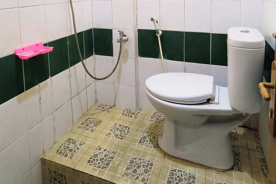 Shower, towels, soap, shampoo