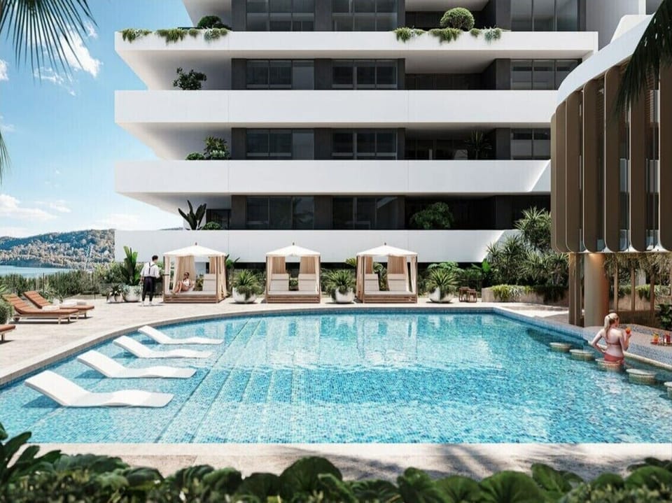 Pool for residents with Swim up Bar on Level 5.