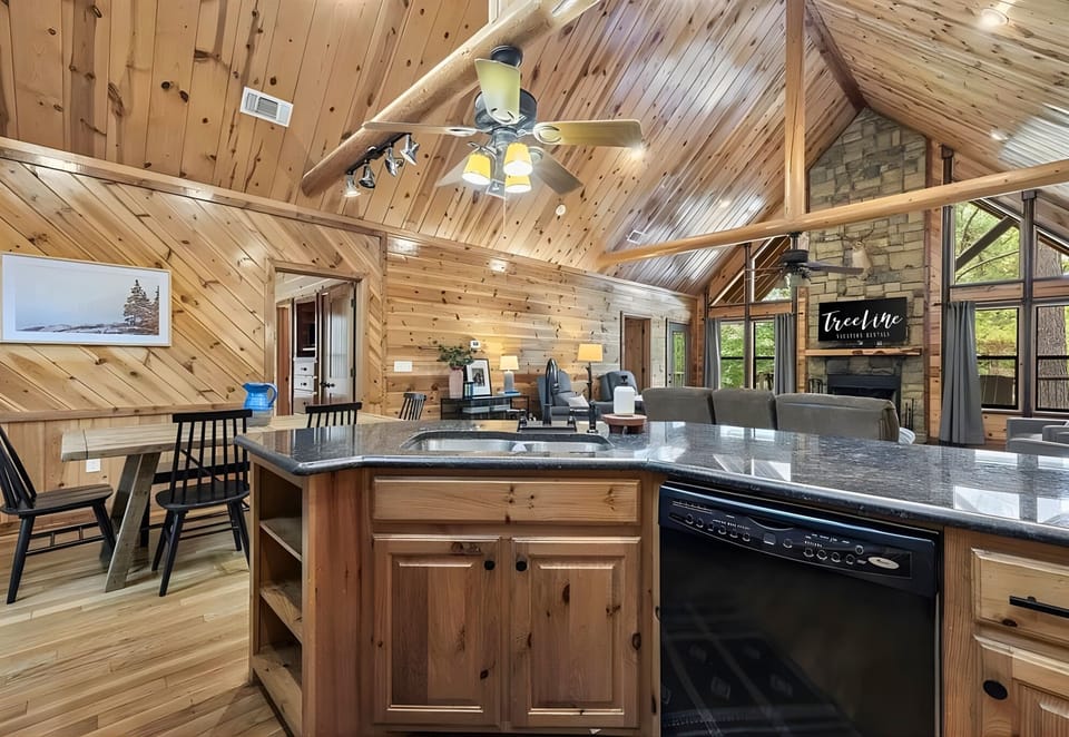 From this angle, you can see how seamlessly the kitchen flows into the dining area.