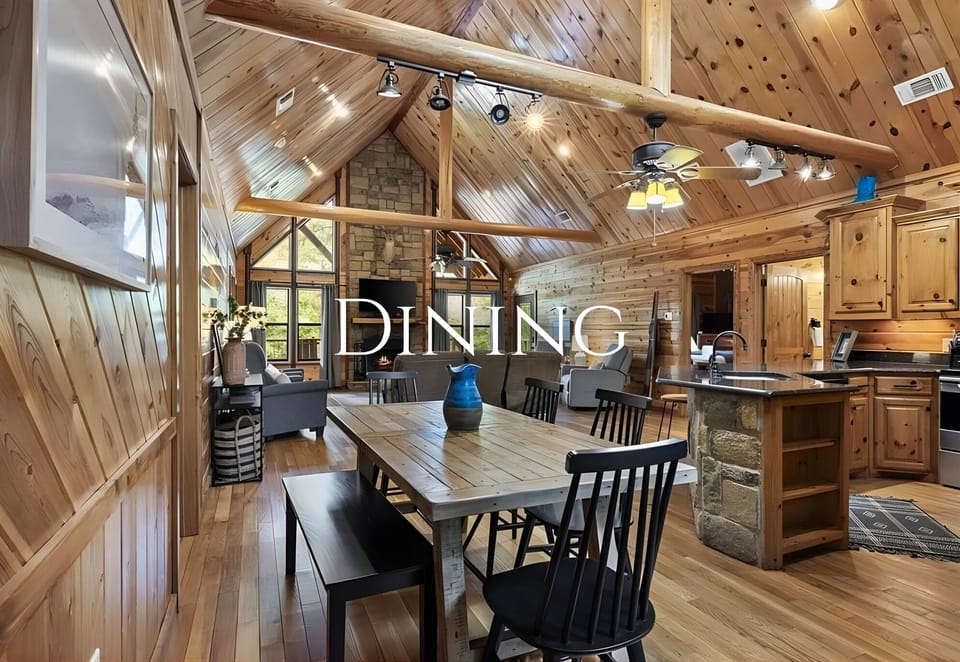 Meals are meant to be shared around this spacious dining table.
