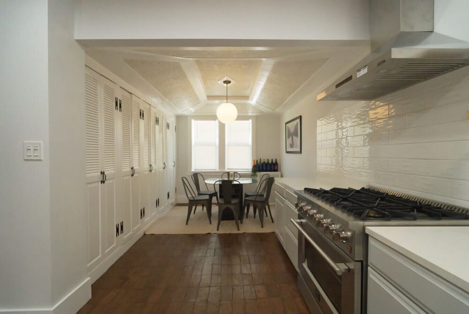 Stainless steel, plenty of counter space, and a modern vibe—your home base for cooking and snacking.