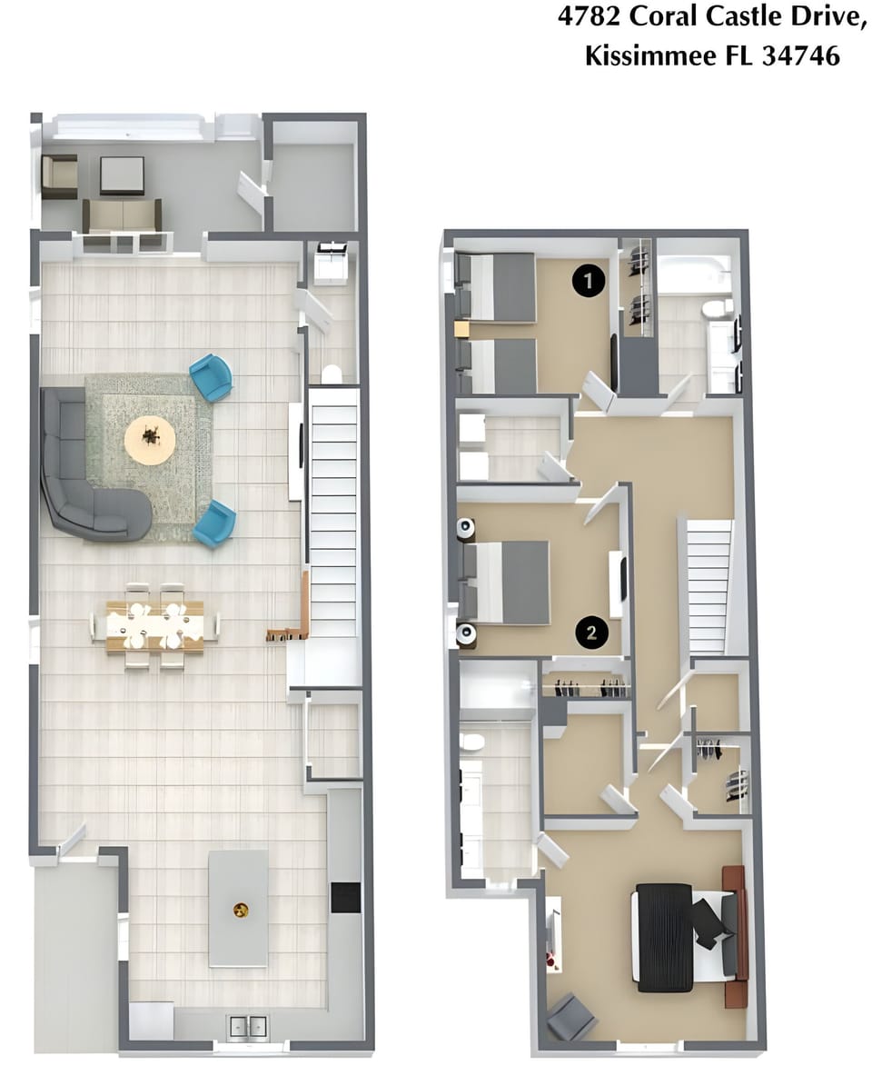 Relax in a bright living area featuring light tile flooring and cozy sofas around a central coffee table, perfect for unwinding or socializing after your adventures.