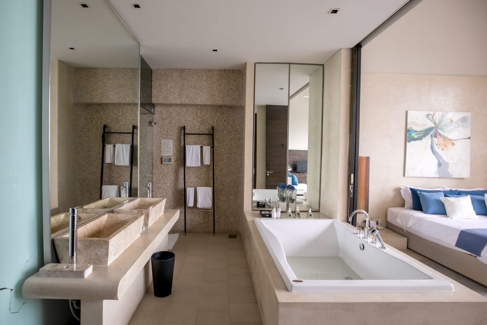 1-Bedroom Sky Pool Villa | Bathroom | Separate tub and shower, deep soaking tub, free toiletries, hair dryer