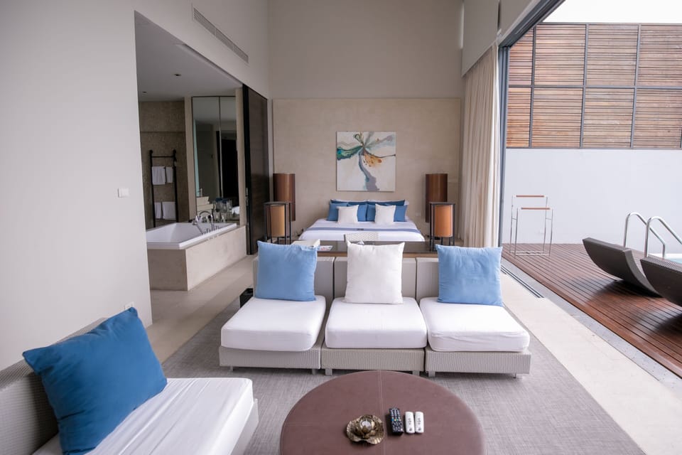 1-Bedroom Sky Pool Villa | In-room safe, desk, laptop workspace, blackout drapes