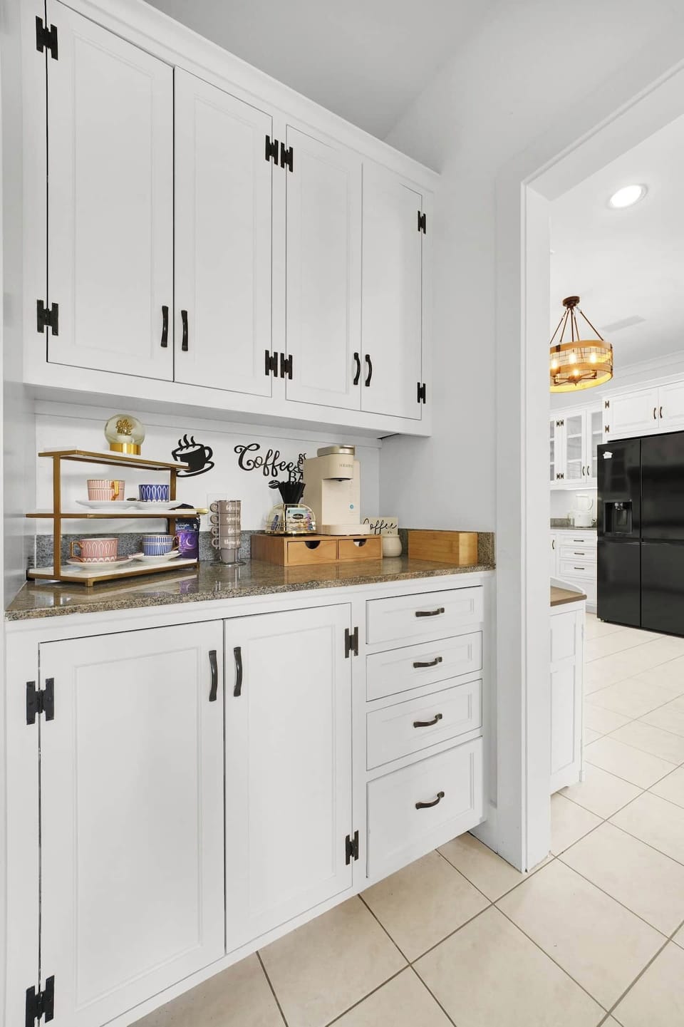 Our corner coffee area features both a Keurig coffee maker and a drip coffee maker.