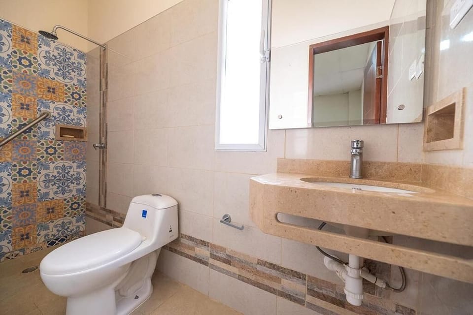 Shower, soap, toilet paper