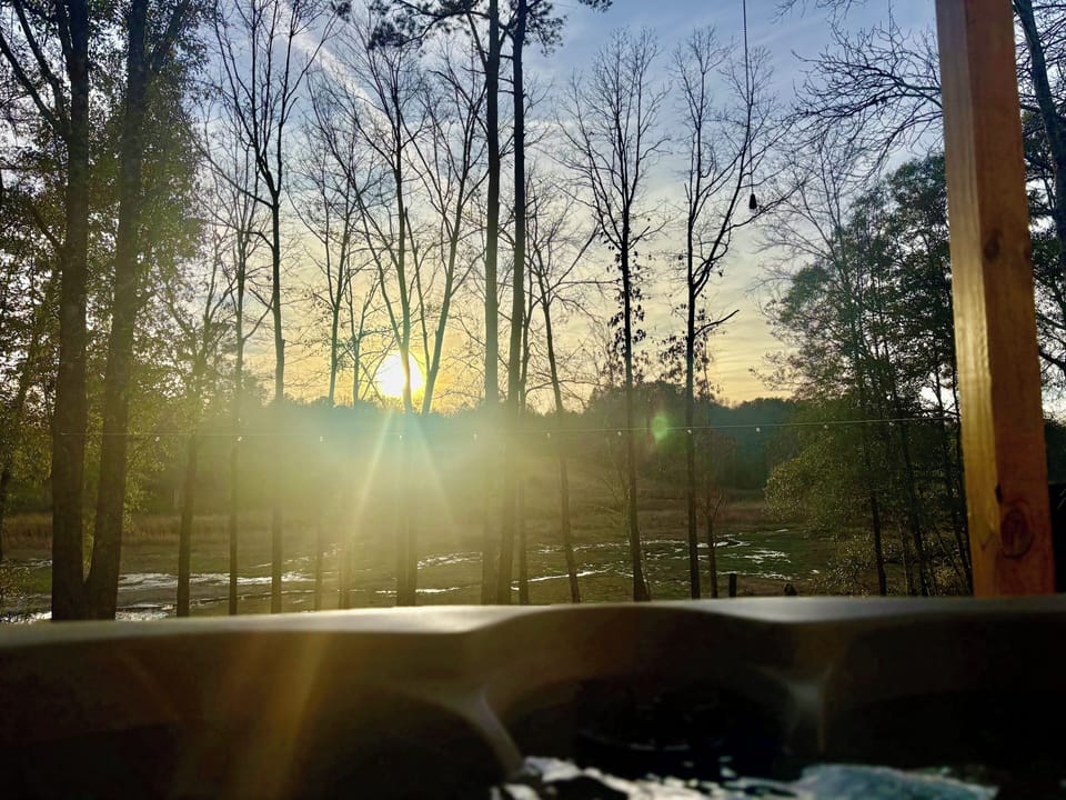 Sunset views from the hot tub