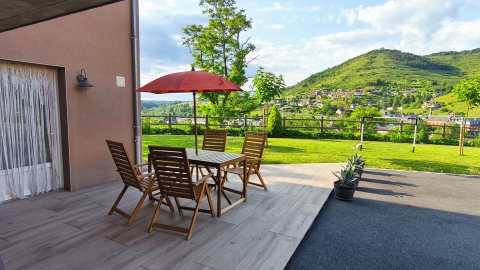 Terrasse - Appartement Gîte A mi-chemin Marcillac-Vallon 