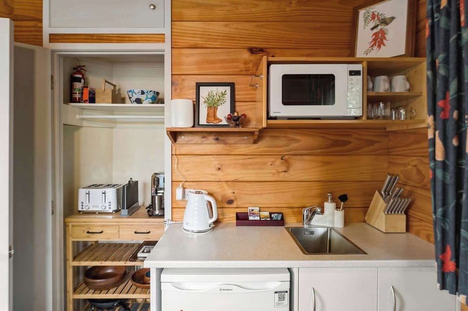 You'll have the kitchenette with a microwave, Nespresso coffee machine and everything to make a cuppa or some breakfast. 
