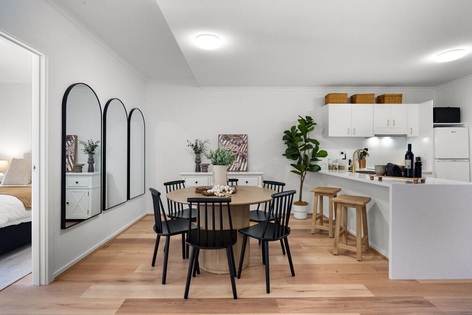 Gather around the dining table for meals, games, or planning your next Adelaide adventure.