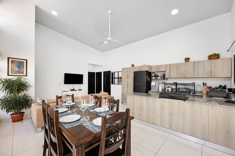 Spacious open-concept living room, perfect for relaxing after a beach day.
