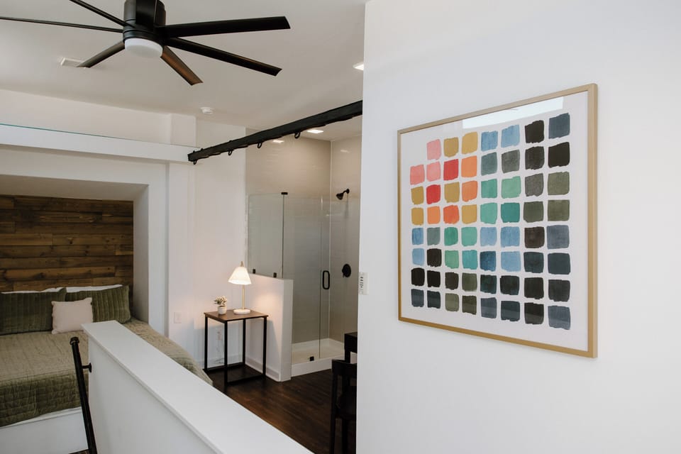 Modern décor and thoughtful lighting create a relaxing retreat after exploring Wilmington's beaches, breweries, and historic sites.
