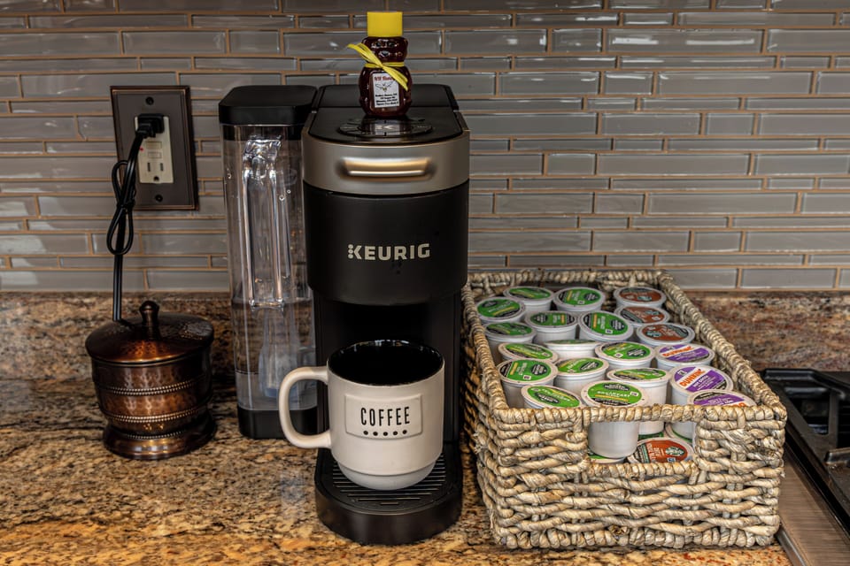 Keurig with a variety of K-Cups ready for your stay