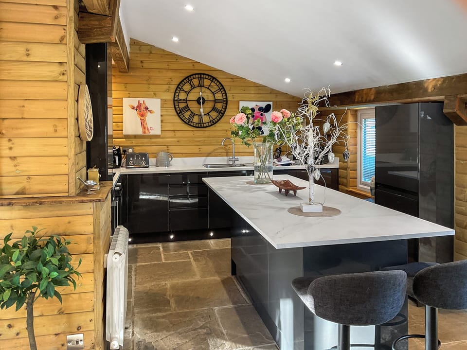 Kitchen area | Eagle Lodge - Llwynhelig Holidays, Llwynhelig