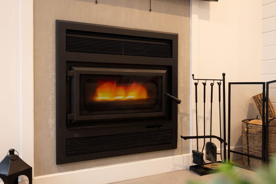 Wood burning fireplace