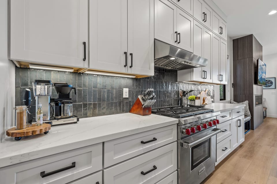 High-end chef’s kitchen with Wolf range & premium appliances