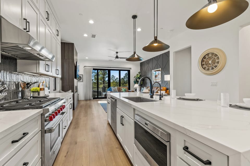 Oversized kitchen island — ideal for family meals and entertaining