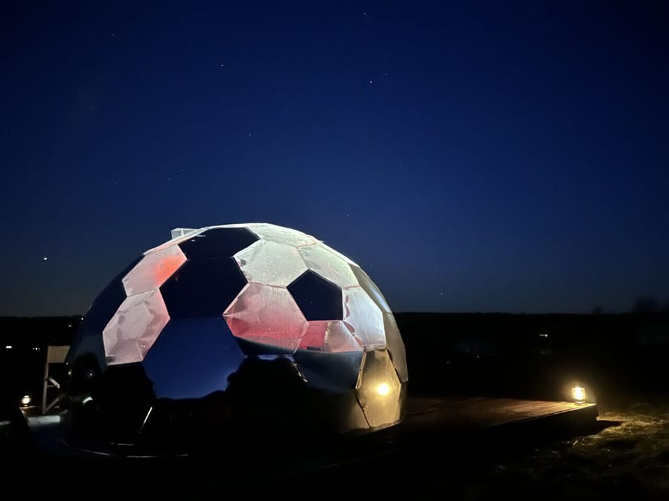 Enjoy a darker-sky view of the dome on the deck with low pathway lighting