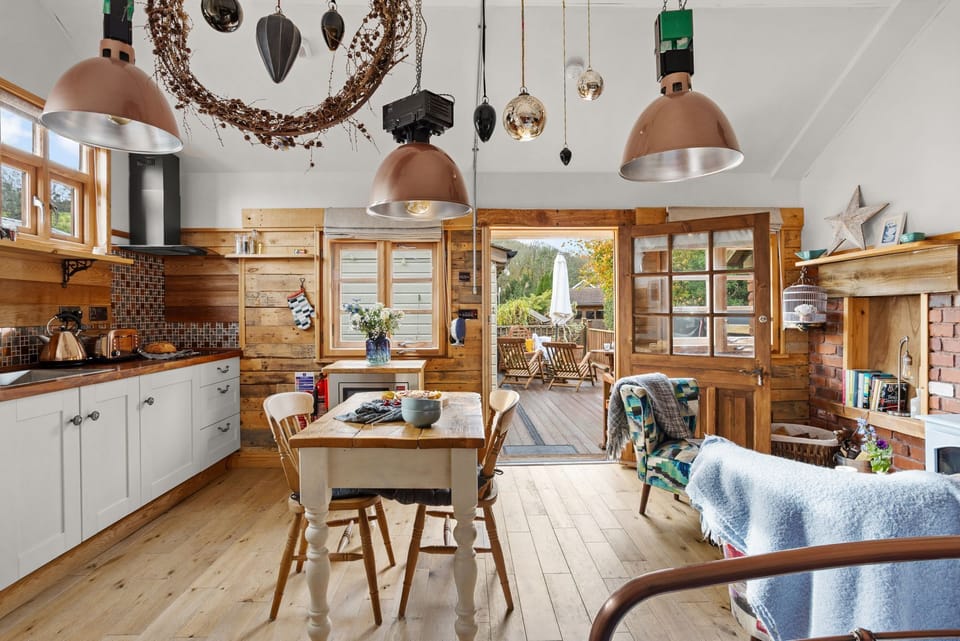 Kitchen, dining and living areas - Porth Chapel