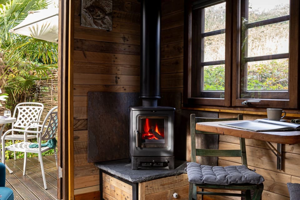 Cosy fireplace in the hut - Pedney