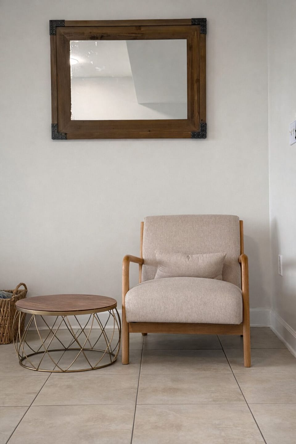 Cozy reading nook for morning coffee or unwinding after beach days.