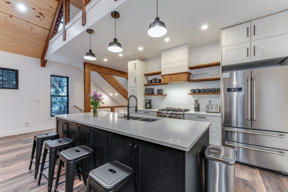 Your gourmet kitchen awaits with sleek stainless steel appliances and a spacious island for memorable meal prep.