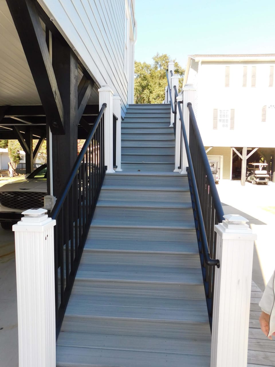 Bright, airy staircase leading to your private retreat