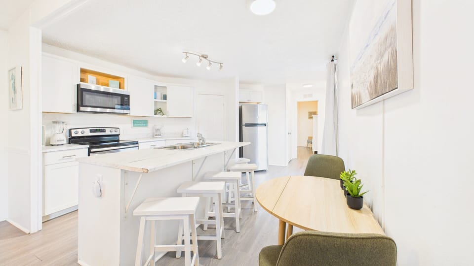 Dining and kitchen area with all the cooking essentials