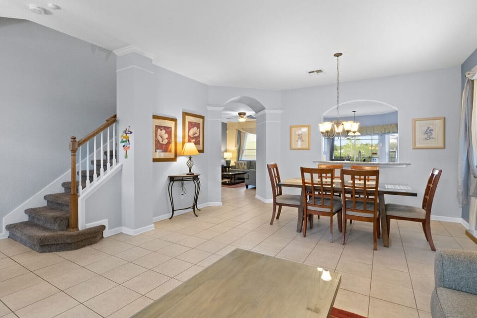 Inviting dining space with easy access to kitchen and living room