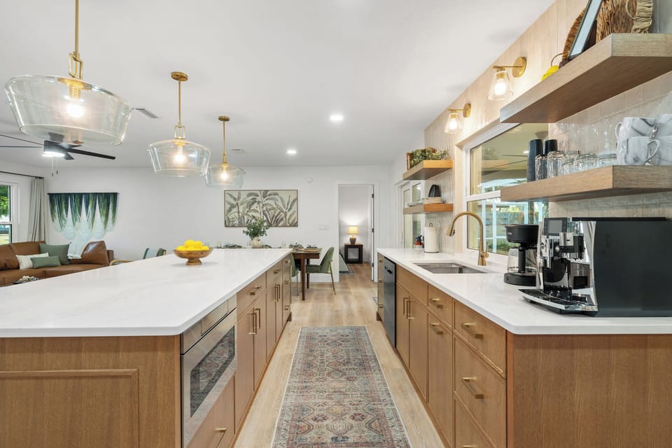 The spacious countertops provide plenty of room for cooking all the delicious dishes!