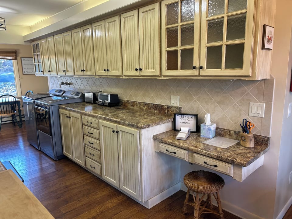 Desk area in kitchen