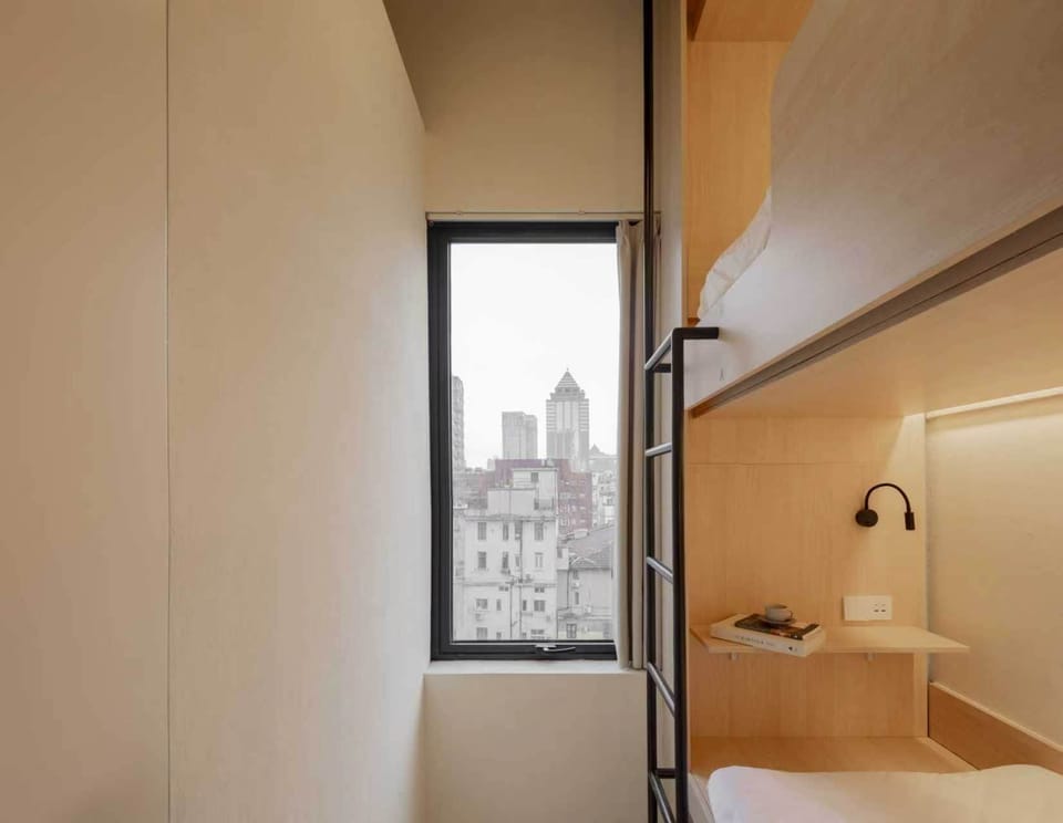 Bed in 2-Bed Male Dormitory Room with Private Bathroom | City view