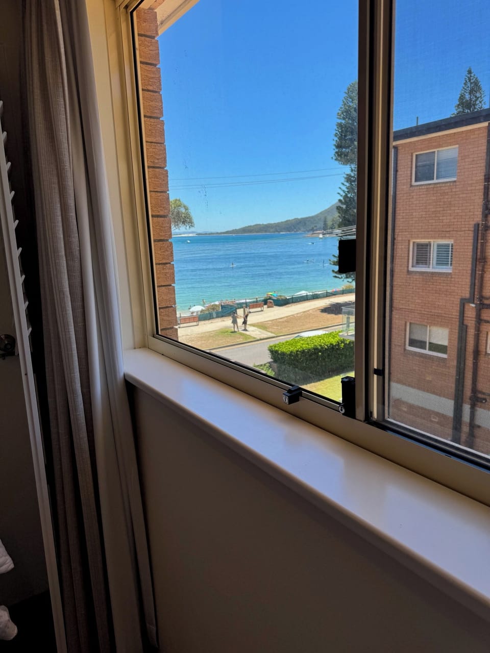 While sitting in bed, enjoy this view.