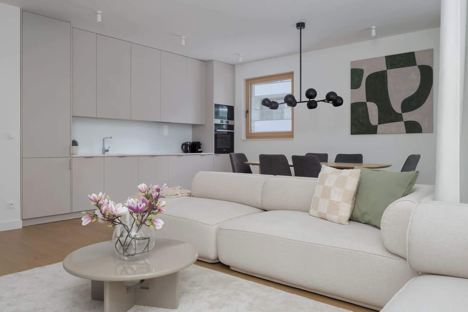 Comfortable seating area with minimalist design.