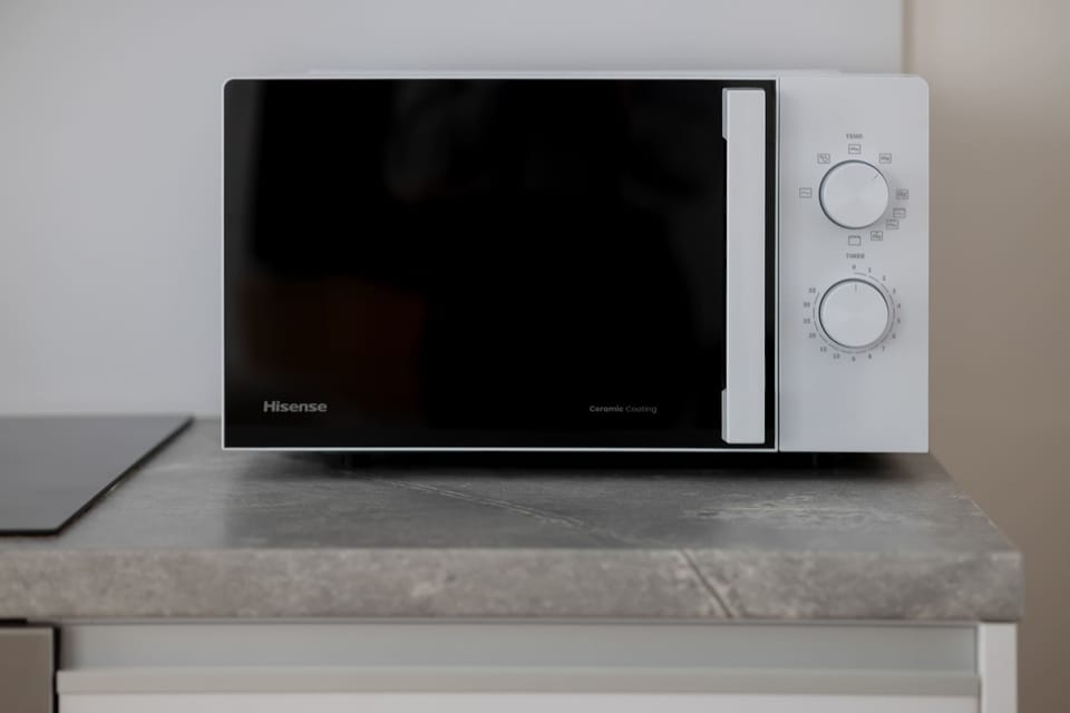 Microwave oven available for guest use.
