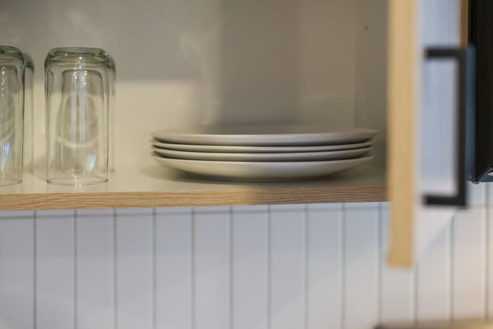 Plates and drinking glasses.