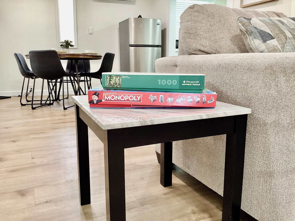 Unit A: Living area with sofa sleeper and Smart TV