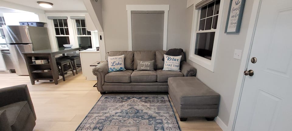 Sleeper sofa with a Memory Foam mattress.  Memory foam mean no bars in your back