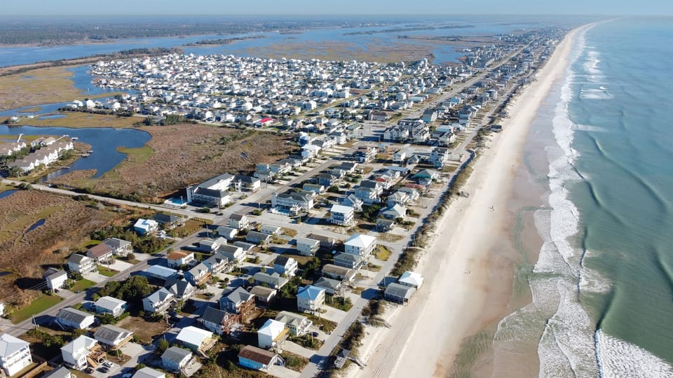 Aerial of Surf City, looking north