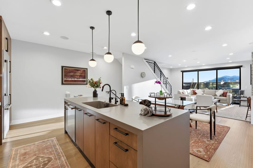 Modern kitchen with large island